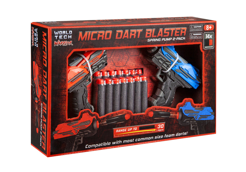 Warrior Spring Pump Micro Dart Blaster 2-Pack Bundle