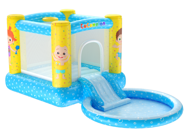 CoComelon Jump N' Slide Bouncer House W Pool (Includes Electric Air Pump)