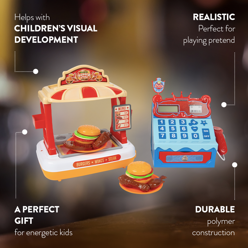 Burger Shop with Cash Register Playset