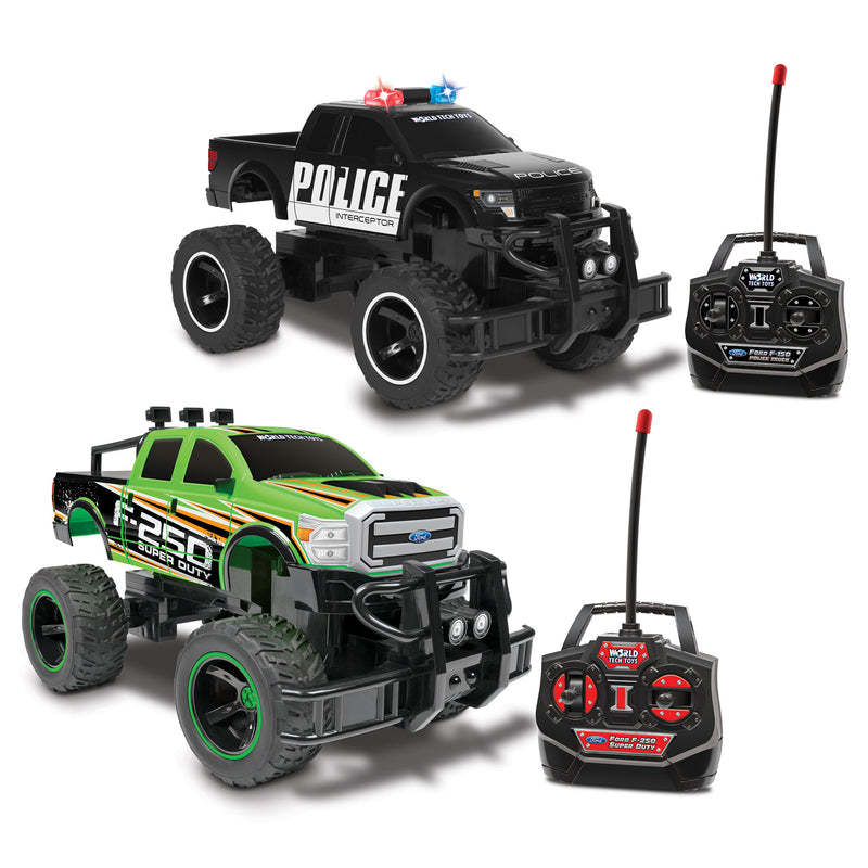 Ford F-150 Police Monster Struck and Ford F-250 Super Duty RC Truck 1:14 Scale Bundle