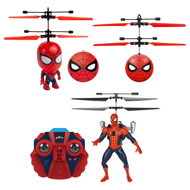Spider-Man Flying Figure, Big Head & Heli Ball Bundle