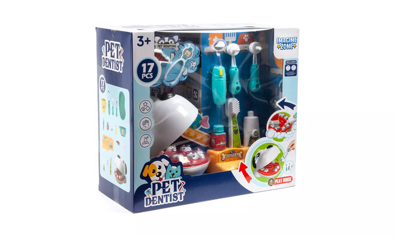 17 Piece Playset Pet Dentist Teeth Removal & Cleaning Toy